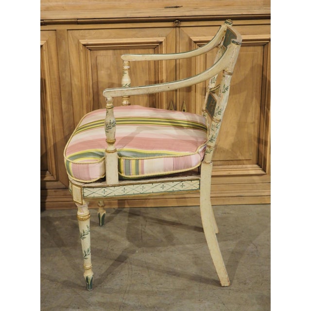 Pair of Northern Italian Neoclassical Painted Wooden Armchairs, Circa 1830s For Sale - Image 17 of 18