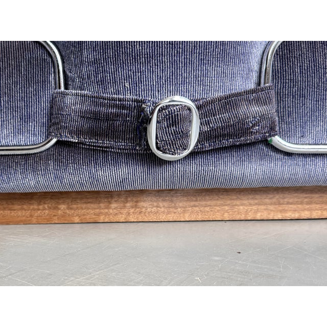 Space Age Velvet and Chrome 3-Seater Sofa attributed to Adriano Piazzesi, Italy, 1960s For Sale - Image 18 of 18