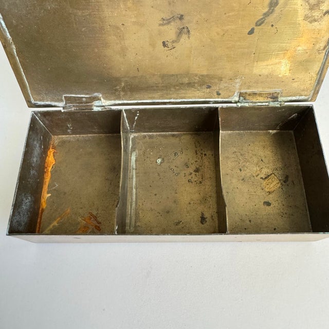 Cloisonne Brass Box Chinese Enamel Floral Medallion Trinket or Jewelry Box For Sale - Image 12 of 12