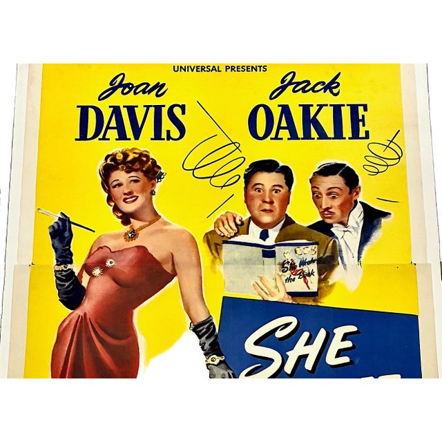 This nearly seven-foot-high work is an original theatrical three-sheet poster for the 1946 screwball comedy “She Wrote the...