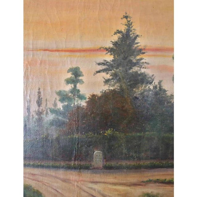 Unknown Artist, Landscape with Cottage, 19th Century, Oil on Canvas For Sale - Image 3 of 6