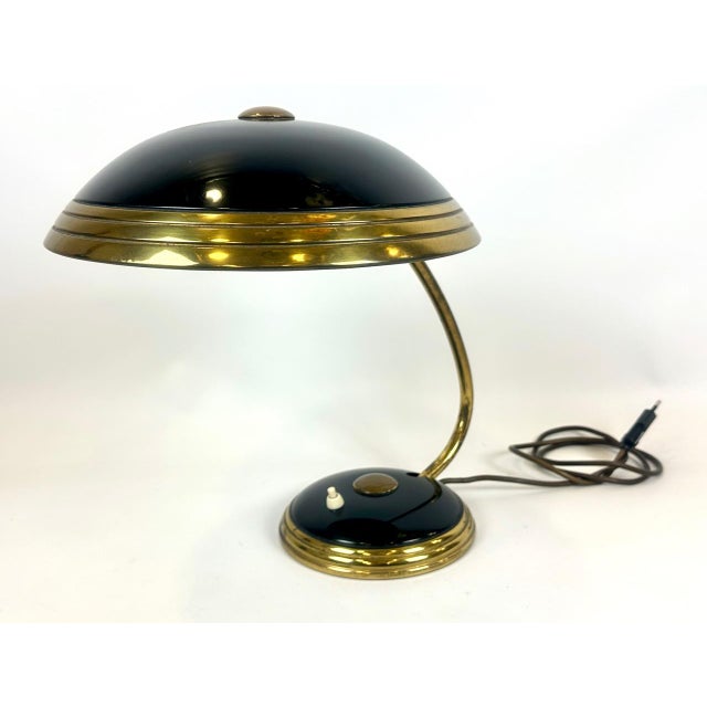 Bauhaus Desk Lamp by Henry Gerhard for Helo Leuchten, 1940s, in Very Good conditions. Designed 1920 to 1949 This piece has...