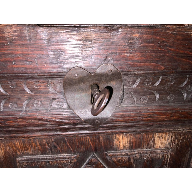 Antique Carved Oak Blanket Chest For Sale In New York - Image 6 of 16