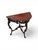 1940s Pair of Antique Rococo Revival Carved Walnut Burl Veneer Half Round Moon Tables For Sale - Image 5 of 12
