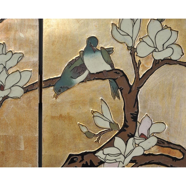 Chinese Export Six-Panel Gilt Landscape Coromandel Screen 8 Ft For Sale In Sacramento - Image 6 of 18