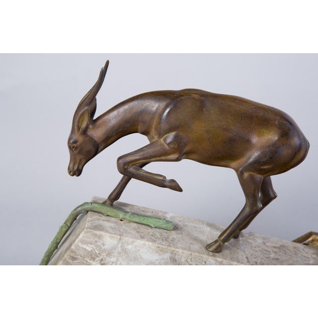 Height of marble: 5 cm (2 in) This impressive sculpture titled "Pair of Chamois" dates back to the 1920s, was created in...