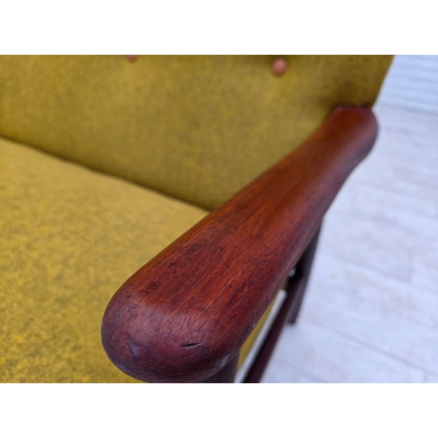 Mid-Century Modern Vintage Danish Two-Seater Sofa in Furniture Wool and Teak Wood, 1960s For Sale - Image 3 of 18