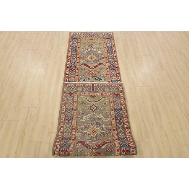 Kazak Runner 2’8” X 10′ Gray Wool Tribal Hand-Knotted Oriental Rug For Sale - Image 12 of 13