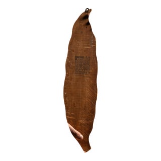 Antique Wooden Figural Tobacco Leaf Thermometer For Sale