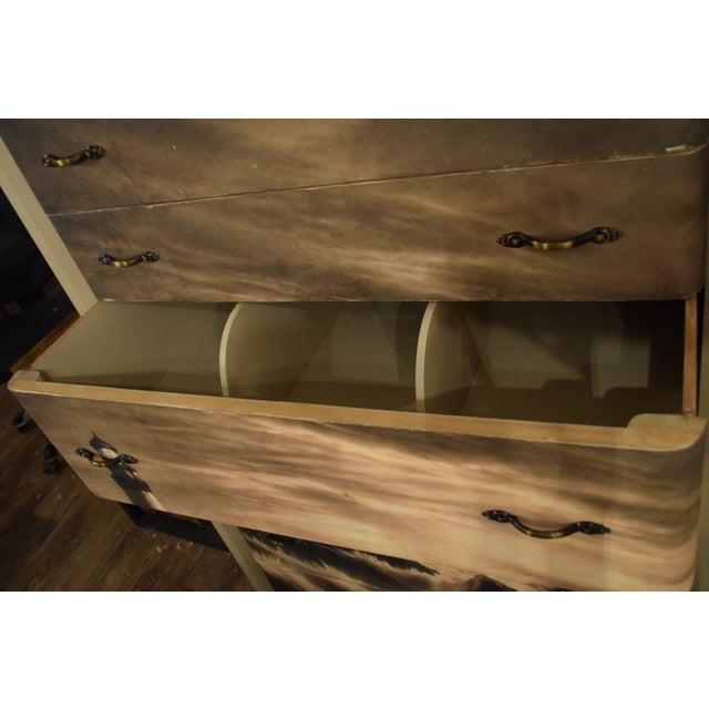 Vintage Art Deco Waterfall Dresser Set, 2 Pieces For Sale - Image 9 of 9