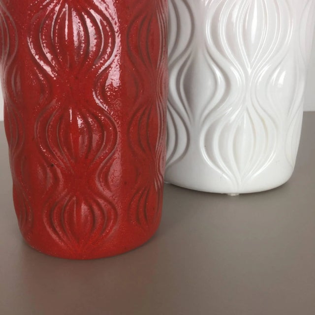 Vintage German Fat Lava Onion Vases from Scheurich, Set of 2 For Sale - Image 9 of 11