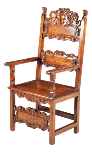 Antique Italian Baroque Walnut Armchair