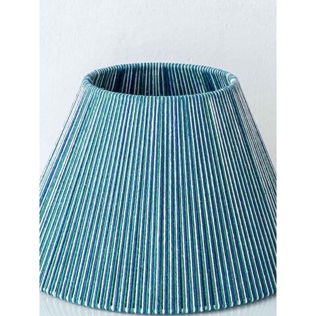 Spanish Fajalauza Ceramic Table Lamp with Hand-Woven Lampshade For Sale - Image 13 of 15