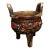 Vintage Chinese Archaic-Style Stone Censer With Twin Handles and Floral Relief Carvings For Sale