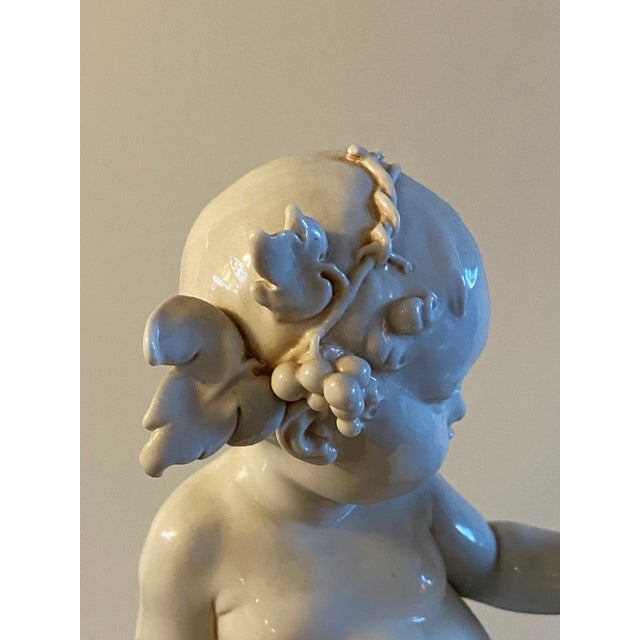 Vintage Giuseppe Cappe Baby Cherub Porcelain Sculpture Statue For Sale - Image 11 of 15