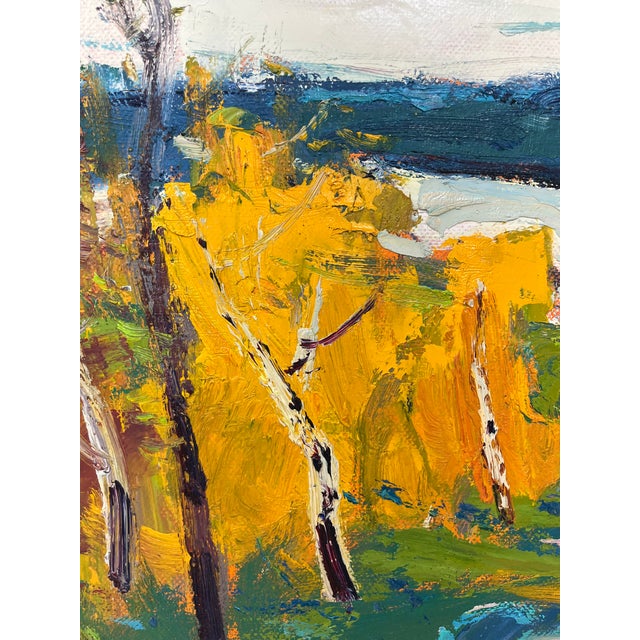 Wood Impressionistic Landscape Original Oil Painting For Sale - Image 7 of 12