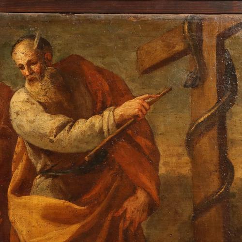 Moses and the Bronze Serpent, 1600s, Oil on Canvas, Framed For Sale - Image 4 of 14