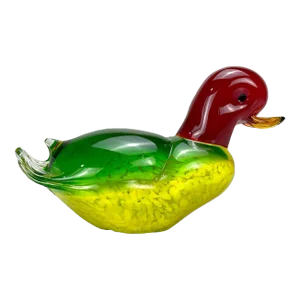 Vintage Italian Murano Art Glass Duck Sculpture Paper Weight