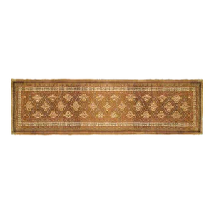 1900 Antique Persian Hamadan Camel Hair Oriental Rug, in Runner Size w/ Repeat Design
