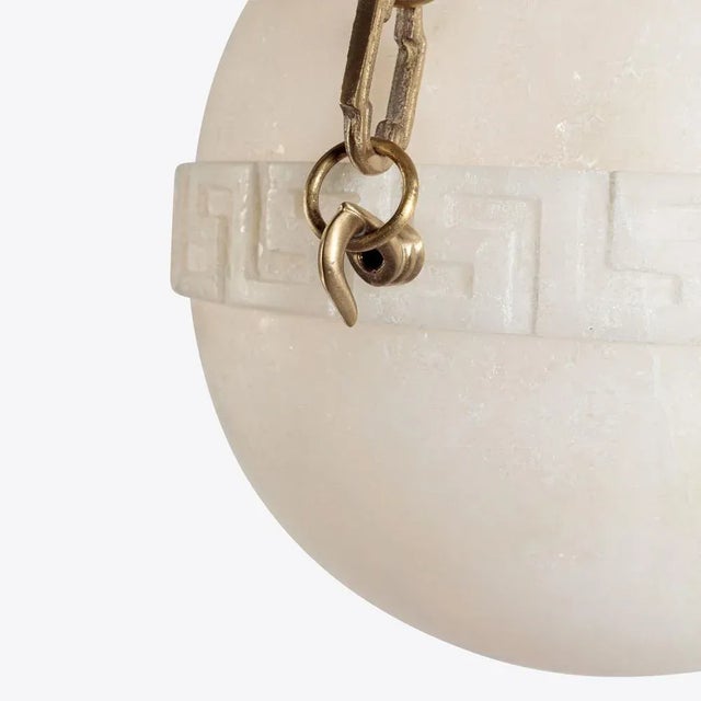 Small Elissa Alabaster Pendant from Pure White Lines For Sale - Image 4 of 7