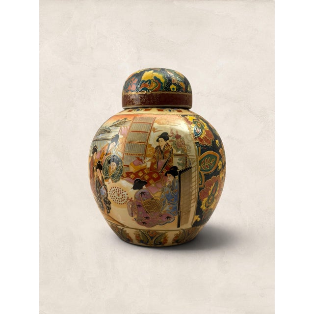 Chinese Antique Small Ceramic Satsuma Ginger Jar For Sale - Image 3 of 9