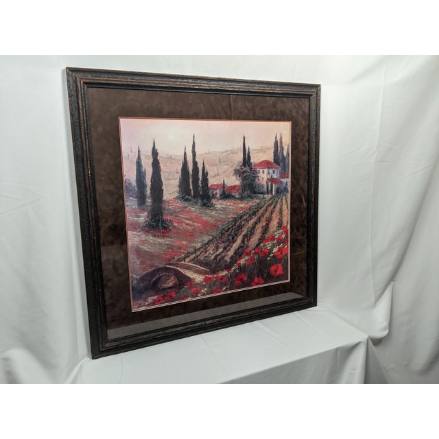 Late 20th Century Signed Fronckowiak "Poppies of Toscano I & II" Framed Fine Art Print Pair For Sale - Image 13 of 18