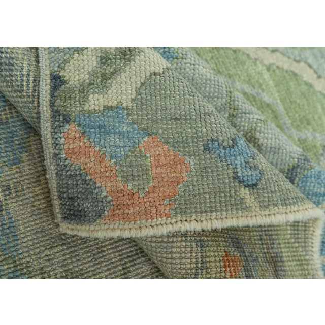 Blue Turkish Oushak Rug 2'9" x 8'4" #19021 For Sale - Image 8 of 8