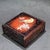 1990s 1990s Square Wood Keepsake Box With Mother of Pearl Bird & Floral Inlay For Sale - Image 5 of 9