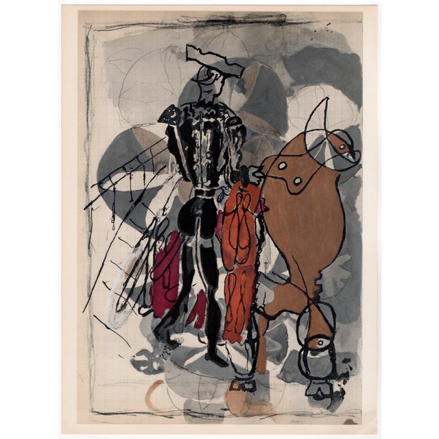 Georges Braque (1885-1954) Bullfighter Original Lithograph Year: 1955 Printer: Mourlot Frères for Tériade Size: 357 x 267...