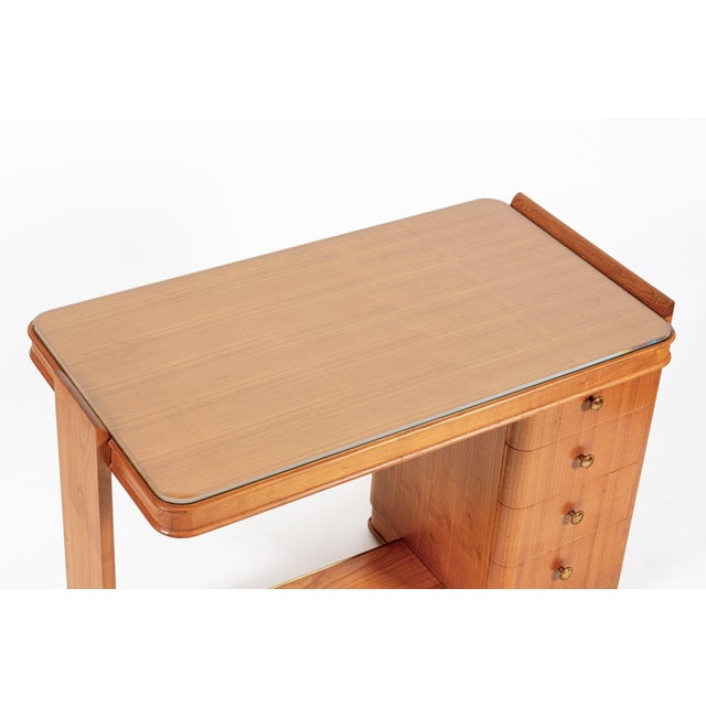 Antique French Art Deco Dominique Lemonwood Desk 1930s For Sale - Image 9 of 16