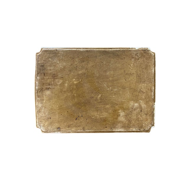 Distressed Off White Porcelain Snow Trees House Rectangular Display Plate For Sale - Image 4 of 6