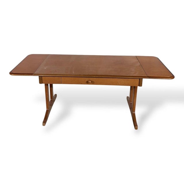 Vintage Teak Drop Leaf Coffee Table with Drawer, 1960s For Sale - Image 3 of 9