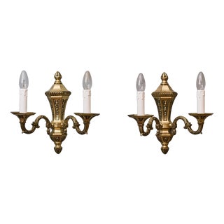 Neo-Renaissance Brass Wall Sconces, Set of 2 For Sale