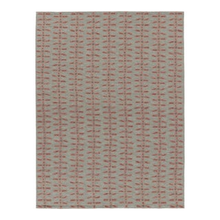 Rug & Kilim's Scandinavian Style Custom Flatweave Rug With Pink Vinery Pattern For Sale