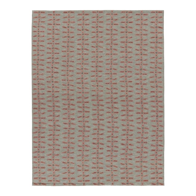 Rug & Kilim's Scandinavian Style Custom Flatweave Rug With Pink Vinery Pattern For Sale