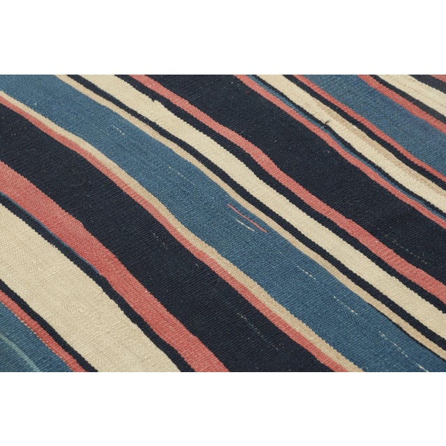 1950s Vintage Persian Kilim With Light and Colorful Stripes - Rug & Kilim For Sale - Image 5 of 7