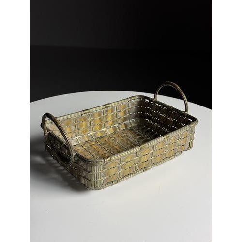 Mid-Century French Metal Basket For Sale - Image 3 of 8