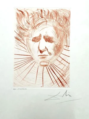 David Ben Gurion Etching by Salvador Dalí, 1968