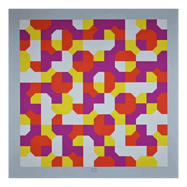 Bruno Munari, Peano Curves, Screen Print, 1991 For Sale