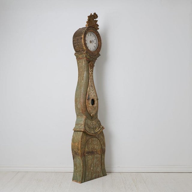 Antique Rococo Country Long Case Clock, Sweden, 1790 For Sale - Image 10 of 14