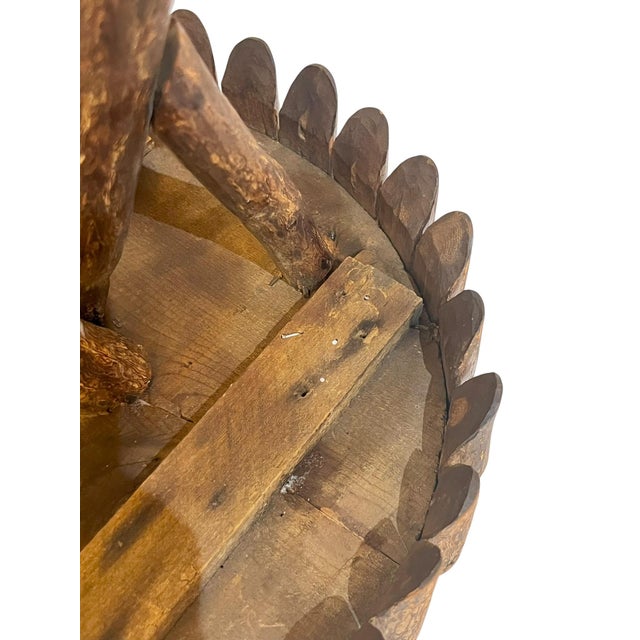 Antique Adirondack Twig Side Table With Natural Edge Top – Rustic Folk Art Cabin Style For Sale - Image 16 of 17