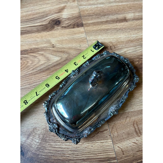 1970s Small Silver Detailed Etched Butter Dish For Sale In Atlanta - Image 6 of 7