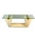 Mid-Century Modern Vintage Modern Parchment-Style Console Table With Glass Top and Brass Accents For Sale - Image 3 of 18