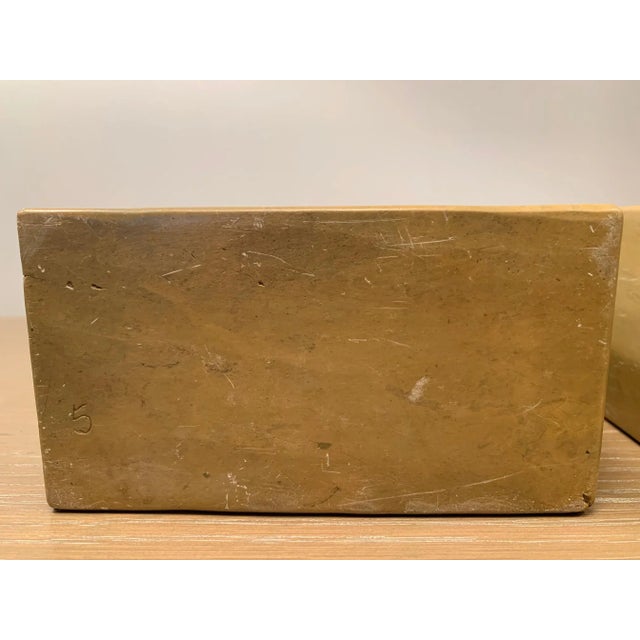 Stone Mid 20th Century Carved Soapstone Smiling Buddha Bookends - a Pair For Sale - Image 7 of 12