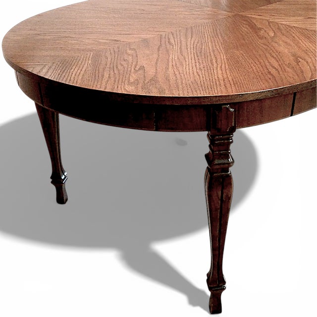 Thomasville French Regency Louis XVI Walnut and Chestnut Extension Dining Table, Circa 1960s For Sale - Image 11 of 15