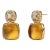 Syna Yellow Gold Sugarloaf Earrings with Citrine and Diamonds, a Pair For Sale
