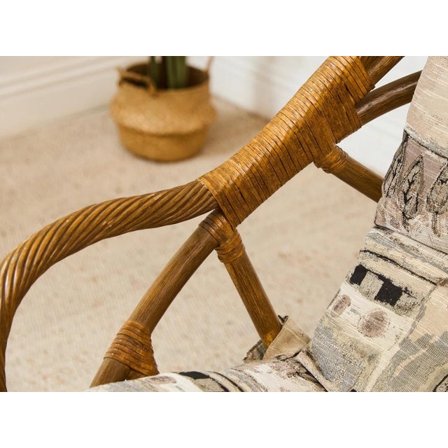 Bamboo Vintage Chair and Ottoman For Sale - Image 11 of 12