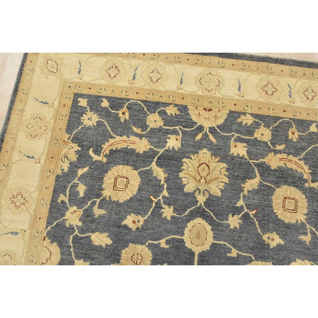 Ziegler Rug 5’10” X 8’9” Blue Wool Traditional Hand-Knotted Oriental Carpet For Sale In Philadelphia - Image 6 of 13