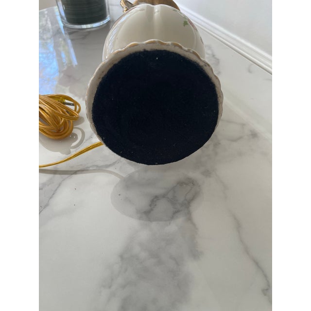 Vintage Pink and Gold Wild Rose Lamp For Sale - Image 11 of 11