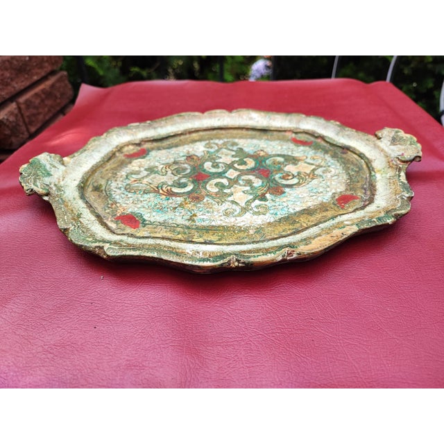 Green Florentine Wooden Tray, 1970s For Sale - Image 8 of 8